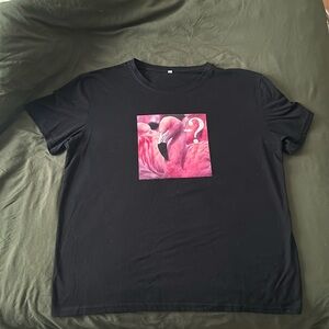 Cool black flamingo t shirt